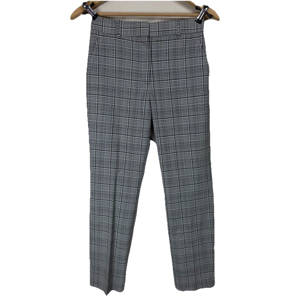 Reiss Women’s Checked Tailored Trousers Black White Size 4 Career Preppy Classic